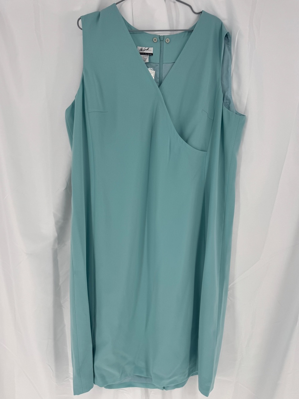 Randolph Duke Teal V-Neck Shift Dress 0008